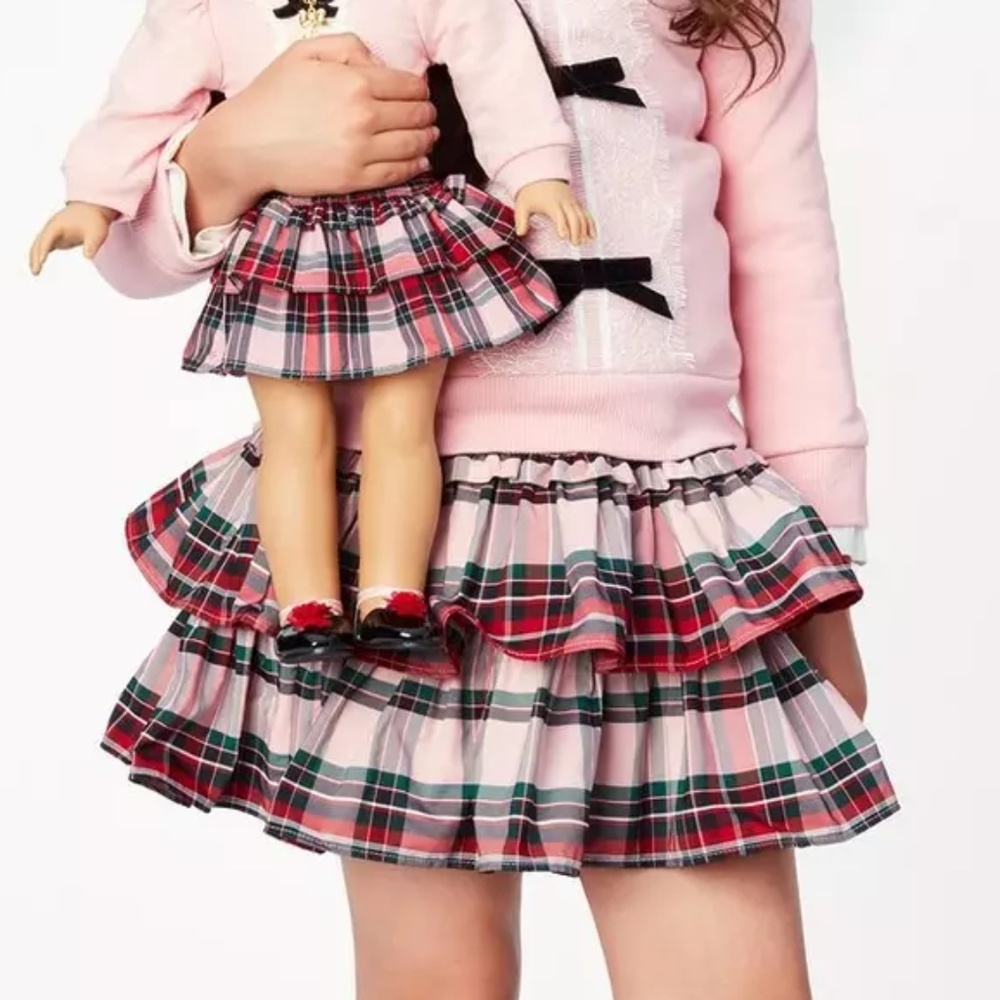 American Girl® X Janie And Jack | Holiday Plaid Skirt | Ruby Pink Plaid | Size 6